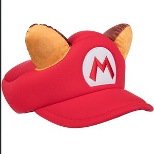Super Mario 3 Video Game Raccoon Red Cosplay Hat with Ears